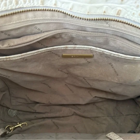 Brahmin Cream/Gold -Embossed Tote Bag - Picture 7 of 7